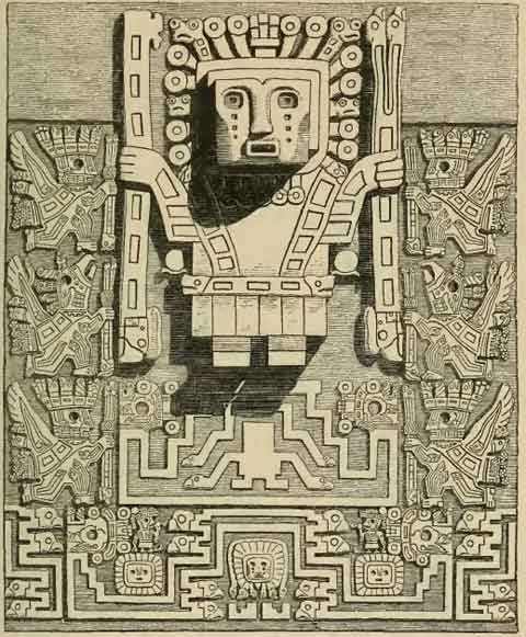 Tiwanaku - Puerta del Sol detalle Dios de los Báculos