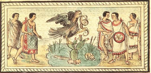Aguila con la serpiente en las garras