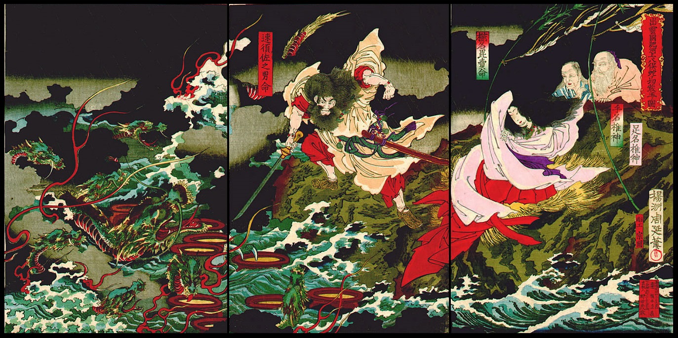 Susanoo slaying the Yamata no Orochi