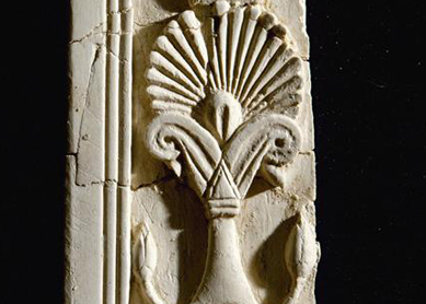 Detail of a floral pattern on an ivory decoration from Samaria.